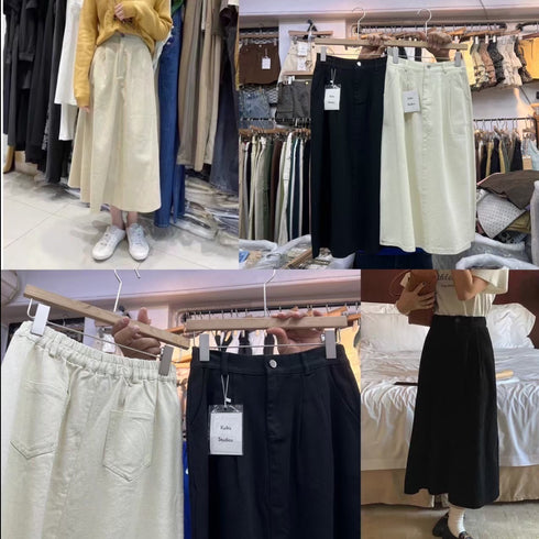 Women Corduroy Baggy A-Line Skirts